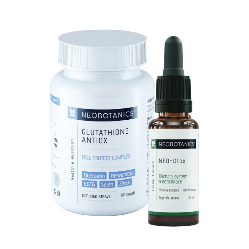 Detoxikační kúra (Neo Dtox kapky +  Glutathione Antiox)